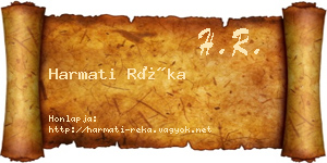 Harmati Réka névjegykártya